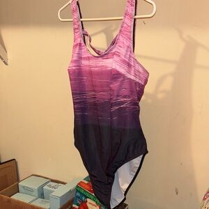 Pink and Purple One-Piece Swimsuit